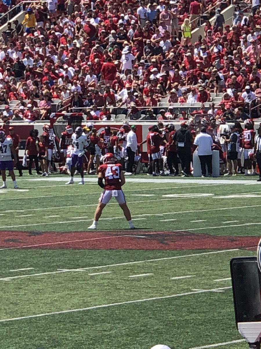 GoblinFootball's tweet image. Former Harrison Goblin Brooks Both on the field at War Memorial Stadium for the Arkansas Razorbacks!