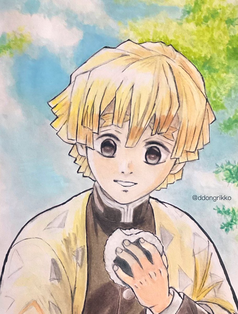 #我妻善逸誕生祭2023
#我妻善逸生誕祭2023
おめでとうございます㊗️
#我妻善逸　#模写　（白猫プロジェクト）