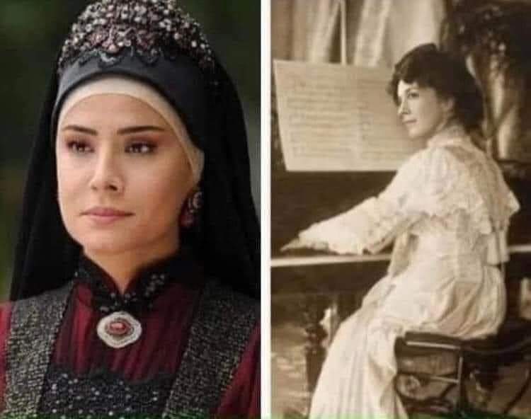 Sol taraftaki, kafalarda kurgulanan  TRT nin Payitaht Abdülhamid dizisindeki "Türbanlı Naime Sultan"  

Sağdaki ise  II.Abdülhamid'in kızı gerçek Naime Sultan. 

Yıldız Sarayı'nda yaşamış olan Naime Sultan Türbandan nefret eder, bir kaç dil bilir, Avrupai yaşar ve piyano çalardı.