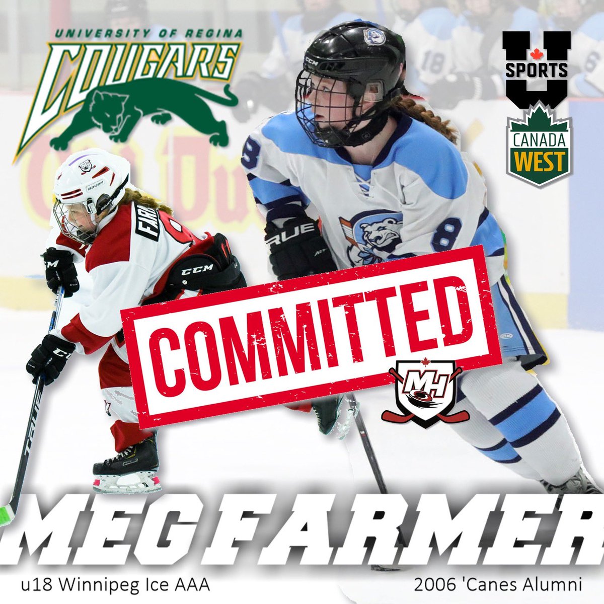 MB_Hurricanes's tweet photo. Congrats to ‘06 Alumni, Meg Farmer on her commitment to @urwomenshockey for the 24/25 season!! Very Proud of you! # CanesFamily @winnipegiceaaa @bardownhockeyacademy @gchockeyskills 📷@icewavemedia @gershmandarryl https://t.co/bvHJkUgsEu