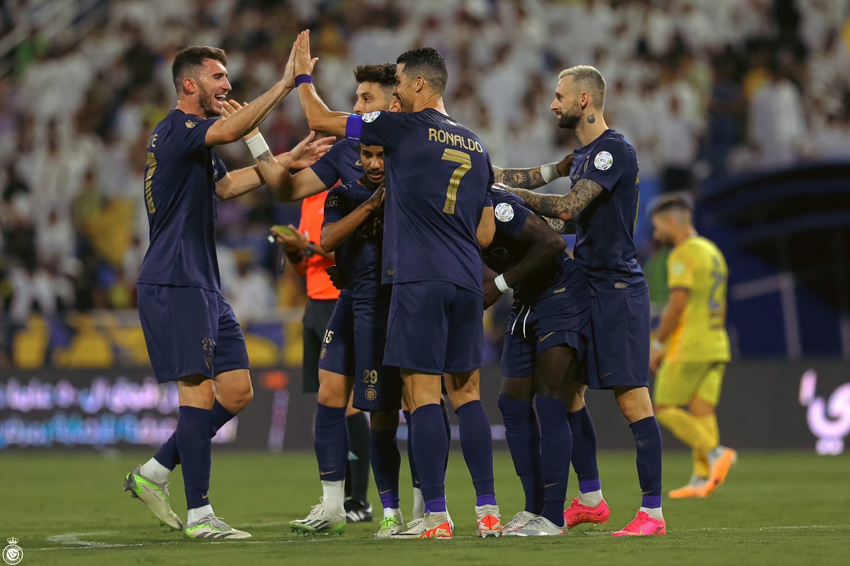 Cristiano Ronaldo (@cristiano) on Twitter photo Another great team performance !
We keep improving.
Let’s go <a href="/AlNassrFC/">نادي النصر السعودي</a> 💛💙
850 career goals and still counting!😉💪🏼 Another great team performance !
We keep improving.
Let’s go <a href="/AlNassrFC/">نادي النصر السعودي</a> 💛💙
850 career goals and still counting!😉💪🏼