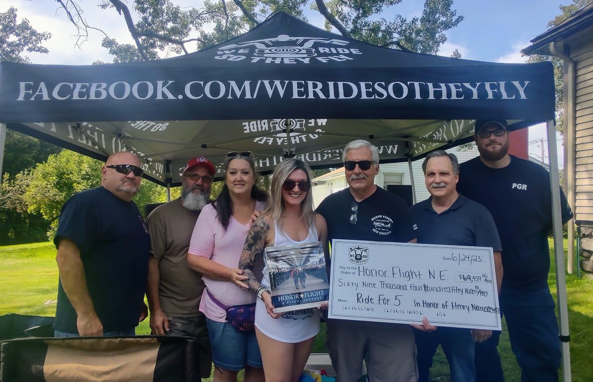 Today, we attended an appreciation luncheon with Christina and her incredible crew. 
Through their hard work, dedication, commitment,  and LOVE for our Veterans, they raised over $69,000 at the 5th Annual “We Ride So They Fly” bike run to benefit HFNE. We are so grateful 🇺🇸