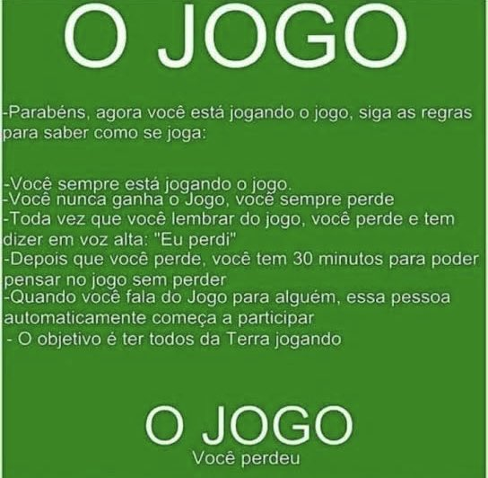 O JOGO Parabéns, agora você está jogando o jogo, siga as regras para saber  como se