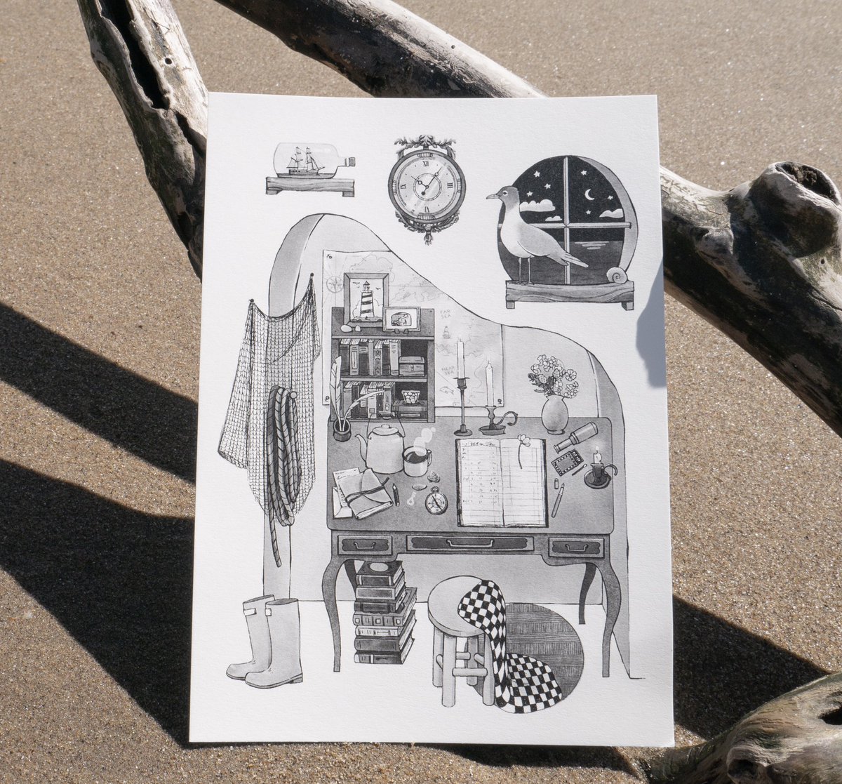 alicja_illo's tweet photo. Beach photoshoot with a new illustration! I’ll be dropping it in the shop soon 🌊✨ https://t.co/IqX5vuvsgC