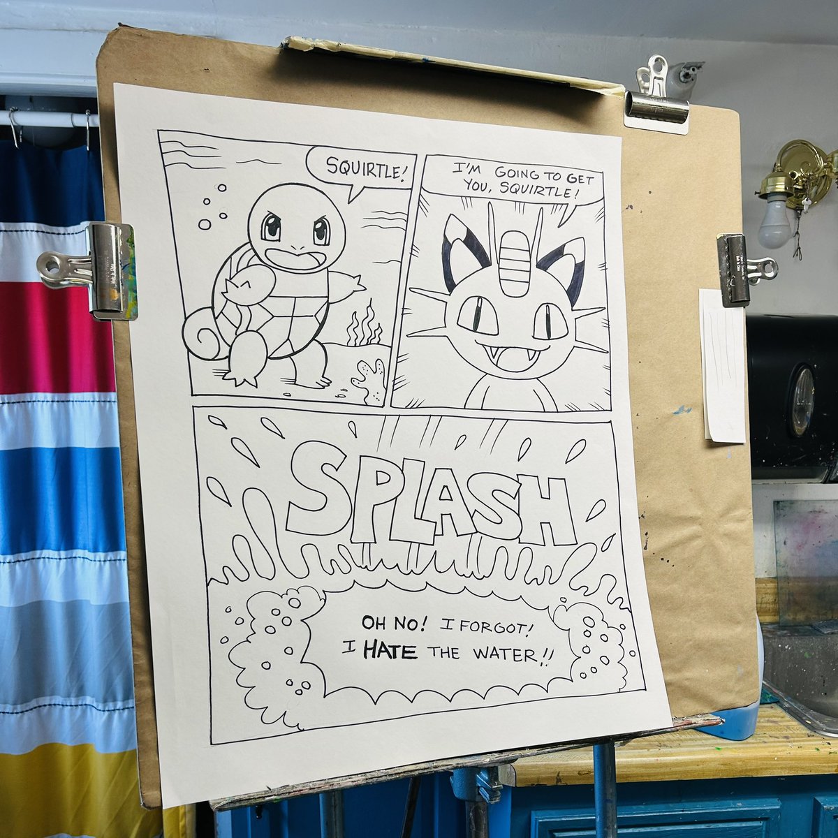 😊✍️✨After following along with the step-by-step demonstration in our Pokémon Cartooning class, students in our first week of the <a href="/ksofarocks/">Kaleidoscope School of Fine Art</a> Fall session , 
create their own comics, or add color to their version of the group project.