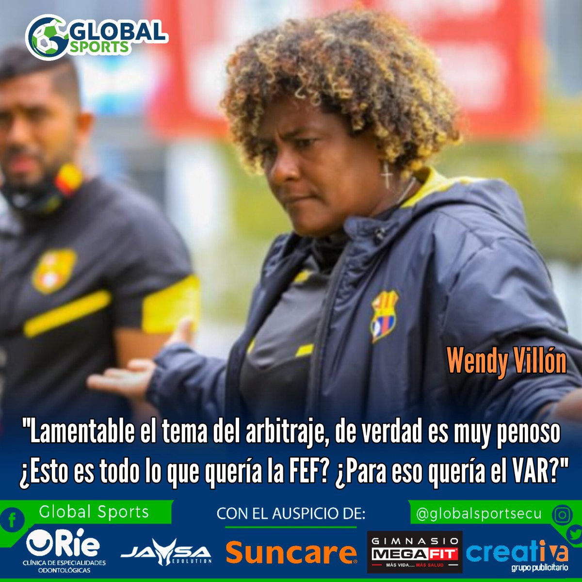 globalsportsecu's tweet image. RECLAMOS EN LA SUPERLIGA FEMENINA🗣️⚽🔥

📌La #DT de #Barcelona SC Wendy #Villón habló sobre las decisiones que se tomaron por los jueces junto al #VAR en el compromiso por la ida de la final de la #Superliga Femenina