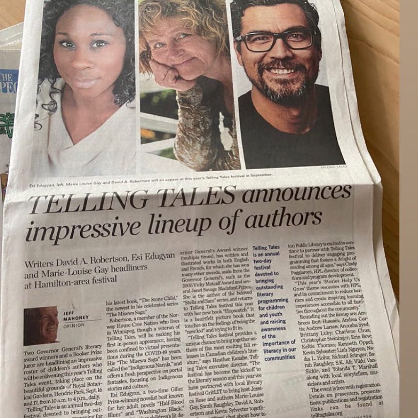 Thank you to <a href="/TheSpec/">Hamilton Spectator</a> for the feature on our upcoming festival! 

📍  Royal Botanical Gardens
📅 Saturday Sept 16 &amp; Sunday Sept 17
Free with registration

tellingtales.org/festival-regis…

📸 • mssimpsonretired