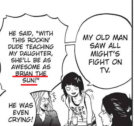 Peak for MS Deku angst but also bc Hori was a fan already of Brian the Sun, lucky guy. https://t.co/7nn3g5Nc8q 