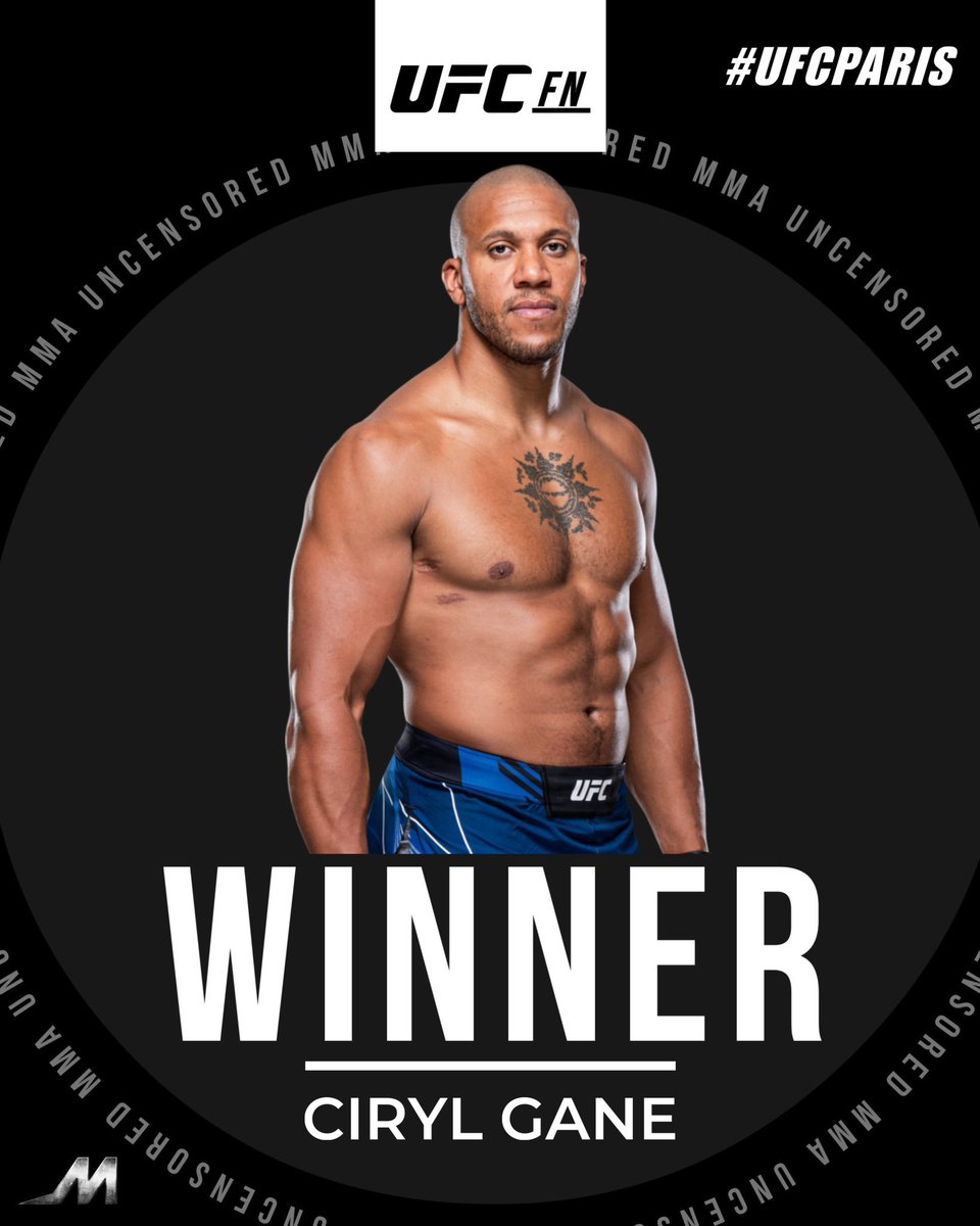 UFCxFightNight's tweet photo. #UFCParis Official Results: Ciryl Gane defeated Serghei Spivac by TKO Rd 2 

Next for Gane? 

#UFC #MMATwitter #CirylGane #MMA https://t.co/FVoDVRkSNA
