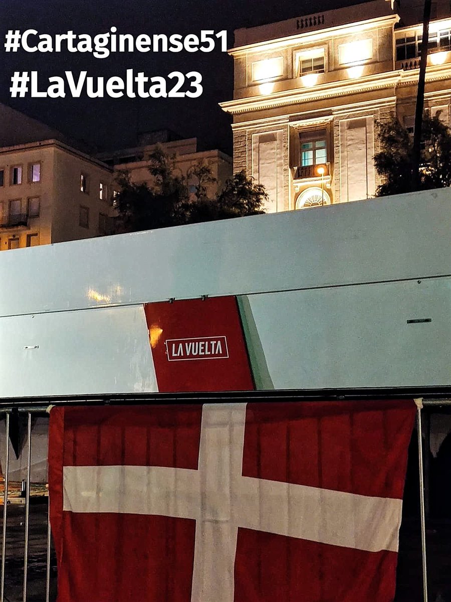 Domingo 3 de Septiembre. La novena etapa de #LaVuelta23 tiene su salida en #Cartagena, sobre las 10:39 horas. La @AEMET_Esp eleva a naranja la alerta por fuertes lluvias, hasta hoy domingo a las 10:00 horas. #Cartaginense51