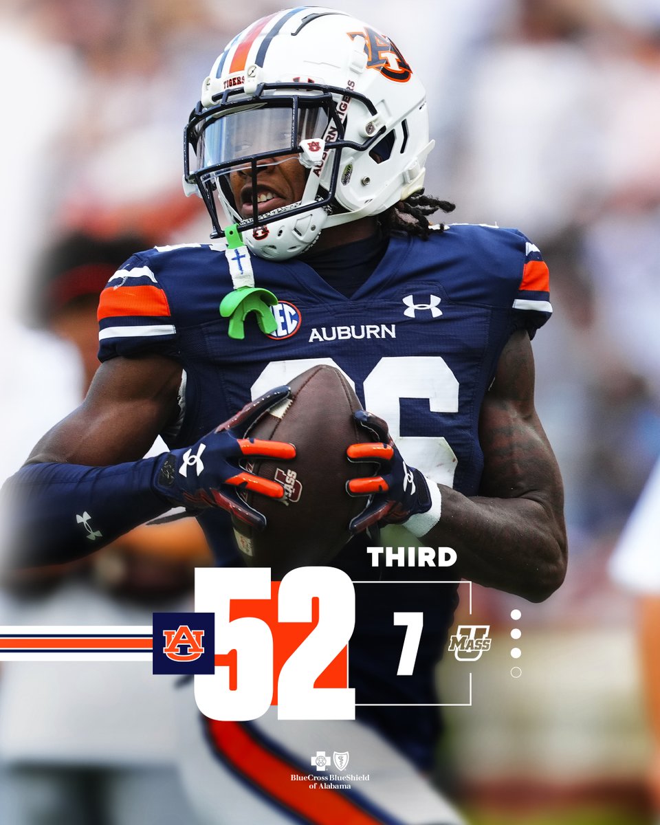AuburnFootball's tweet photo. That was a fun quarter 😄 https://t.co/IG2JJMbevu