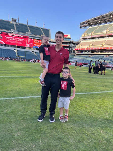 What a way to begin year three with <a href="/Temple_FB/">Temple Football</a>! Called a season-opening win with the Hall of Famer <a href="/PaulPalmer_6/">Paul BooBoo Palmer (blue check)</a> and got to throw for a TD (and hand off for another) on the field after the game!