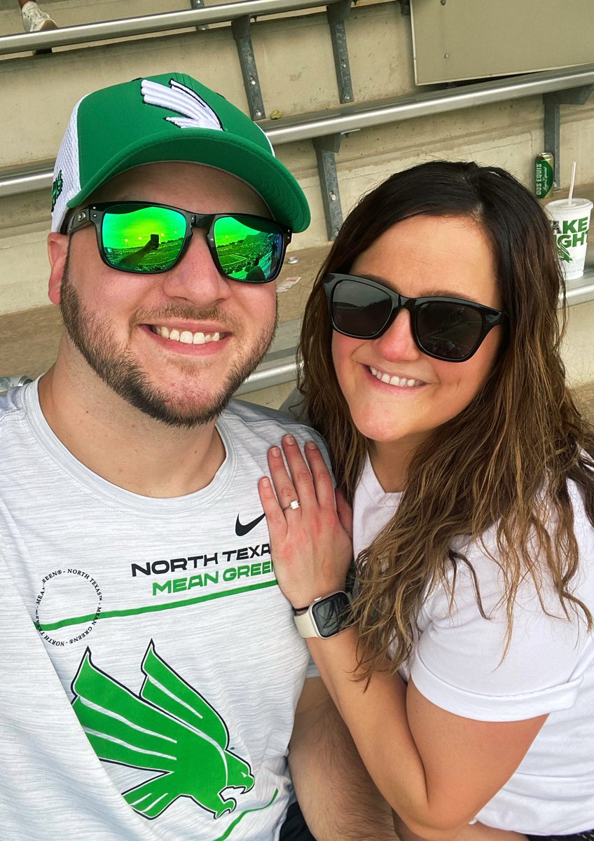 In our fiancé football era 🦅💚💍 

#GMG 
<a href="/MeanGreenFB/">UNT Football</a>