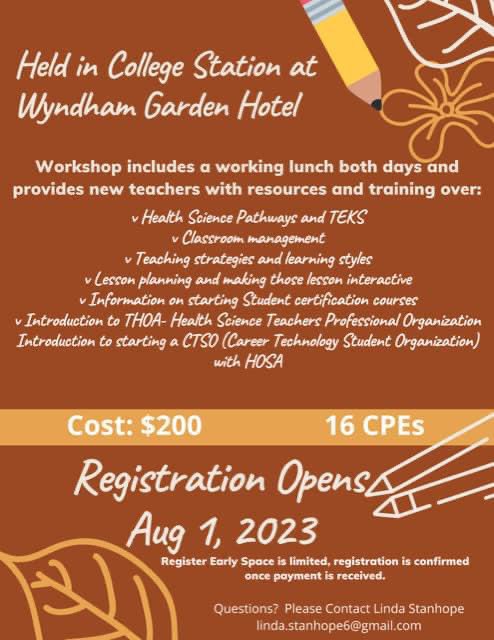 Fall Workshop! If you haven’t signed up make sure you do it soon!!