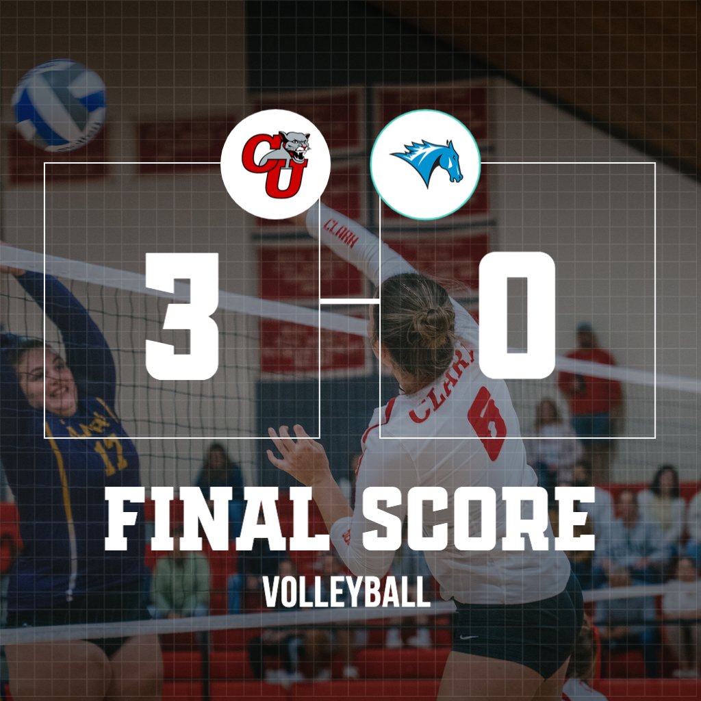 Clark_Vball's tweet photo. Volleyball Records Split With Win Over Colby-Sawyer and Loss to Roger Williams

📰 https://t.co/Bx3pvyNpwQ

#RollCougs https://t.co/fT3m9I6IKj