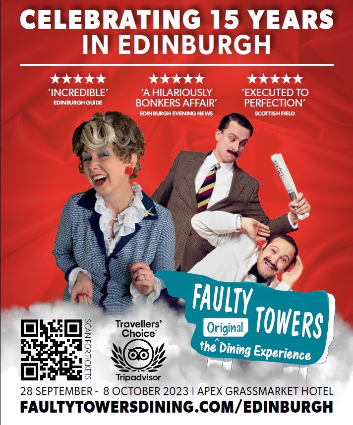 Are you ready #Edinburgh? <a href="/thefaultytowers/">Faulty Towers Dining</a> Dining Experience returns to the Capital for a limited season at <a href="/ApexHotels/">Apex Hotels</a> Grassmarket later this month.