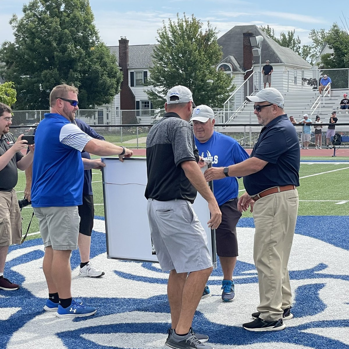 KenTonAthletics's tweet image. Today Kenmore West Varsity Football celebrated the career of our Director, Brett Banker!