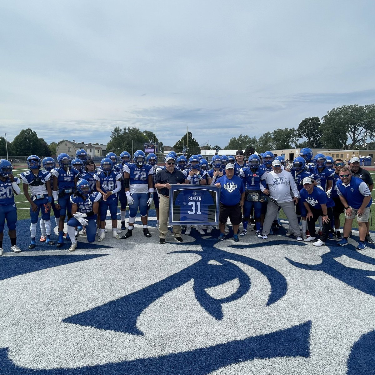 KenTonAthletics's tweet image. Today Kenmore West Varsity Football celebrated the career of our Director, Brett Banker!
