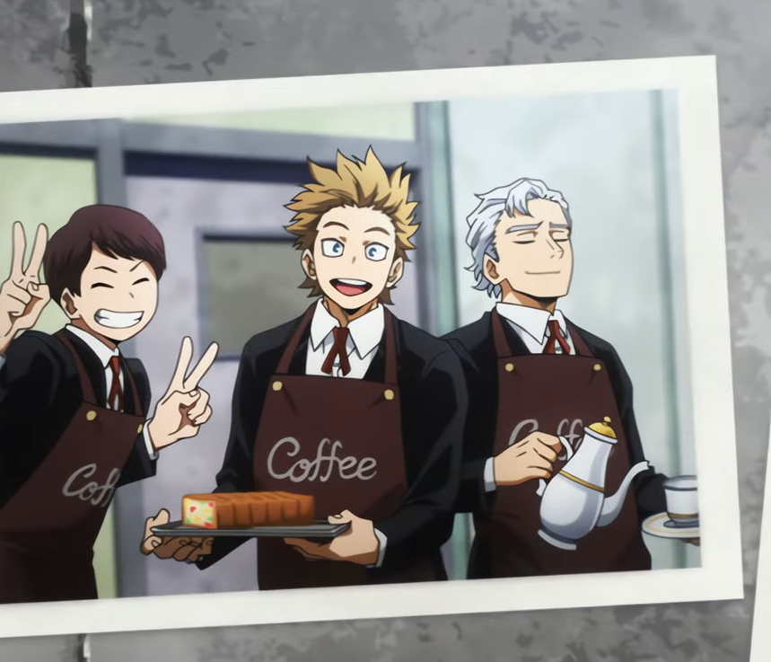 This is a great ED, gotta love that Gentle's class did a café for the cultural fest, the detail is so cool! And he's with Takeshita. I'M SO FOND OF THAT GUY GETTING REGULAR APPEARANCES, HORI'S CONSISTENCY OF INCLUDING HIS EXTRAS IS STUNNING. 