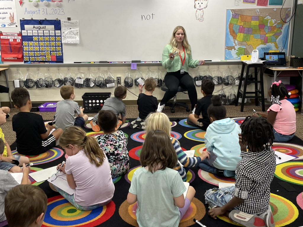 This week, Miss Johnson, MU student teacher, joined our classroom community and is already demonstrating her teacher talents. So excited to have her with us! <a href="/Central_MCSD/">Central Academy</a> #Middierising