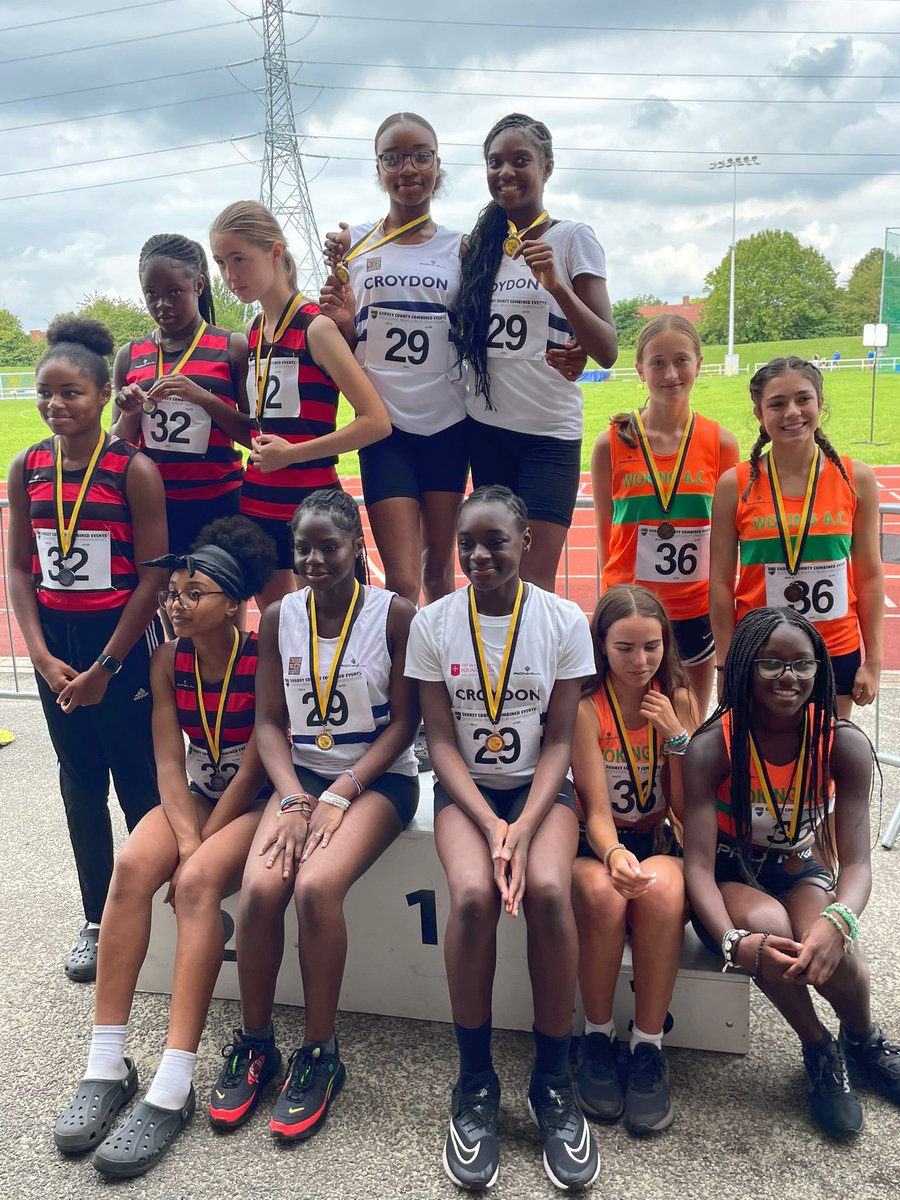 harrierscroydon's tweet photo. A good at the Surrey Championships: 

🥇🥇U13 &amp; U15 Girls 4x100m
🥈Mike M35 pentathlon
🥉Ian M65 pentathlon
🥉@lapins86 3000m SC

#TeamCroydon https://t.co/2XVABlg2Q2