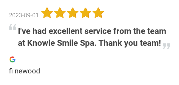 SmileSpa1's tweet photo. New 5.0-star Review: "I've had excellent service from the team at Knowle Smile Spa. Prior to becoming a patient... https://t.co/LhBFRUvedC