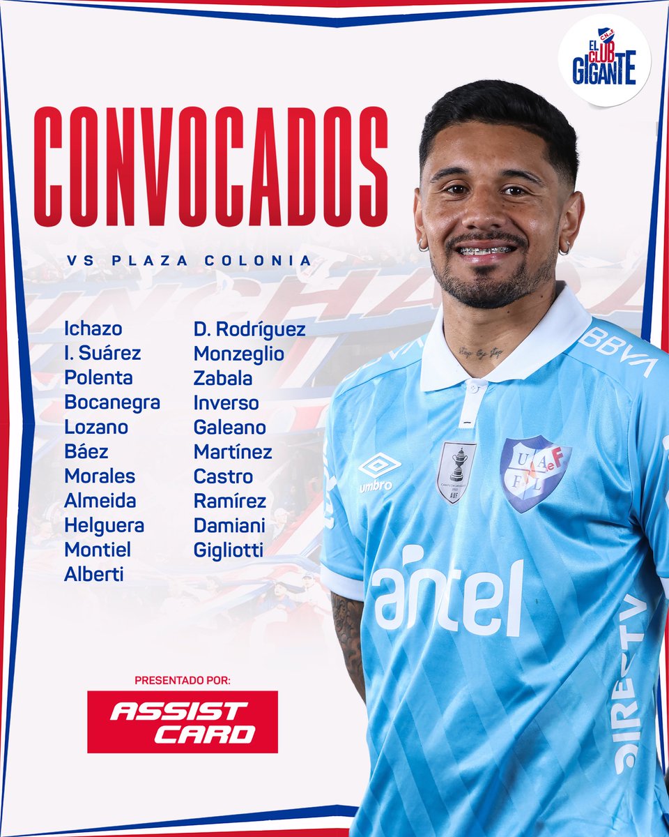 Nacional's tweet photo. Estos son los jugadores convocados por Álvaro Gutiérrez para el partido 🆚 Plaza Colonia 🔜⚽

#ElClubGigante 🔵⚪️🔴 https://t.co/MrTGUaJc49