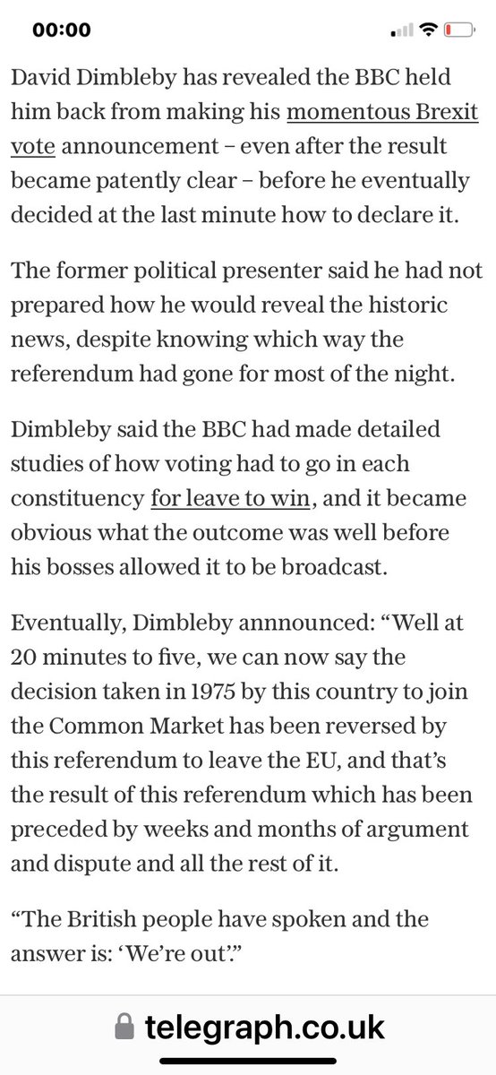 sandieshoes's tweet image. BBC delayed Brexit vote announcement, says David Dimbleby.

They hoped it was a mistake 😉