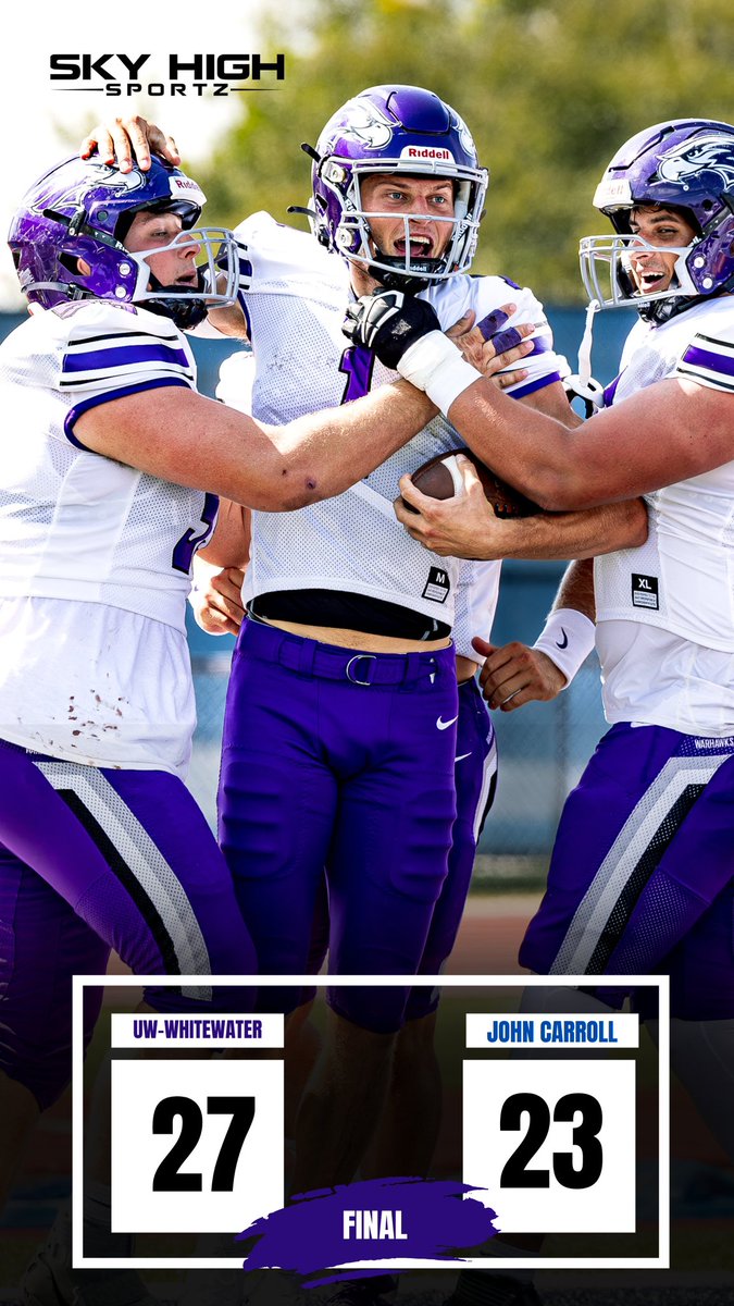 Skyhigh_Sportz's tweet photo. John Carroll vs UW-Whitewater went down to the wire! @WarhawkFootball  📸 @DGardner_Photo https://t.co/m5LDFxl8G5