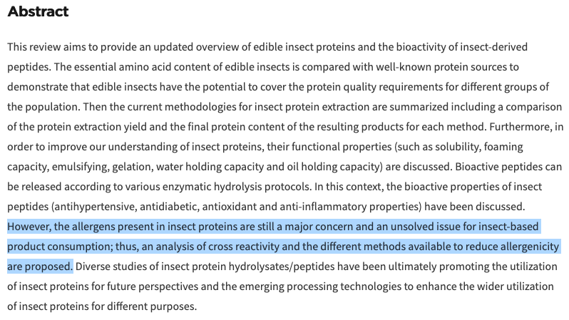 HealthyFellow's tweet photo. Current state of #insect #proteins: #xtraction technologies, bioactive peptides & allergenicity <---
https://t.co/EgqLg2aadx
@_atanas_ @_INPST @ScienceCommuni2 @DHPSP @SBakerMD @MEATritionCom @shashiiyengar @mindzatwork @robbwolf @markeatsmeat @Mangan150 @SustainableDish @dlifein