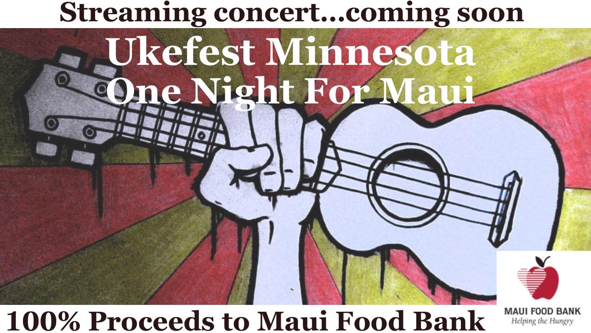 Sunday 9/3 ~ tomorrow! ~ 5pm CST ~ join us for a special fundraising Ukefest MN livestream to support those affected by the devastating Maui fires.  

Livestream here landof10kstreams.com/ukefest-minnes…

Donate here
fundraise.givesmart.com/vf/MFBVFD24/Ka…

Thank you & thanks for organizing @katyvernonmusic