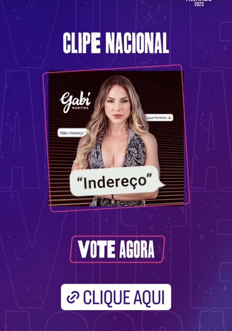 Engaja_Gabi's tweet photo. Já votaram hoje no clipe nacional ? 

https://t.co/1WDimlEBlk https://t.co/0KEtR1zScz