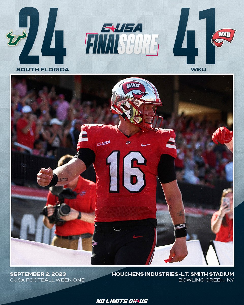 WKU starts the season 1-0!

<a href="/WKUFootball/">WKU Football</a> | #NoLimitsOnUs