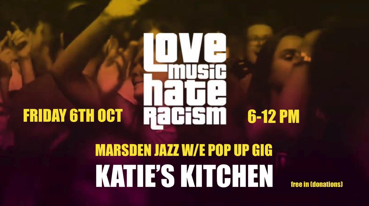 stunning line up incoming at Katie's Homemade Kitchen for Marsden Jazz Festival weekend! 6th October. 6 til midnight. Spread the word -> facebook.com/events/7081298… Line up announcements soon! Free in (donations and 10% of the takings) #marsdenfringe #marsdenjazzfestival