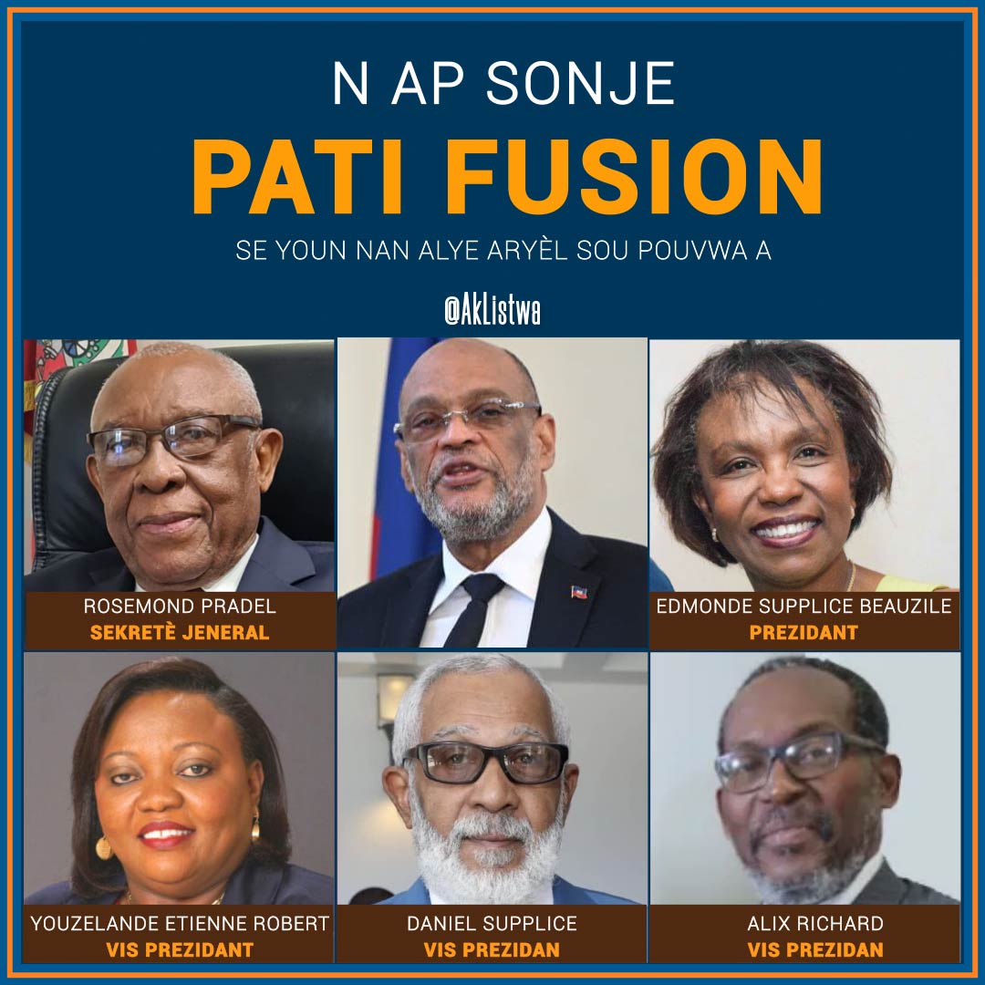 Pati Fusion se youn nan pi gwo alye rejim PHTK a.

Alix Richard, ansyen konseye Ariel Henry, se sekretè jeneral konsèy minis yo.

Daniel Supplice, ansyen minis Ayisyen k ap viv nan dyaspora a te fè kanpay pou eleksyon Michel Martelly.

Rosemond Pradel se minis travo piblik.