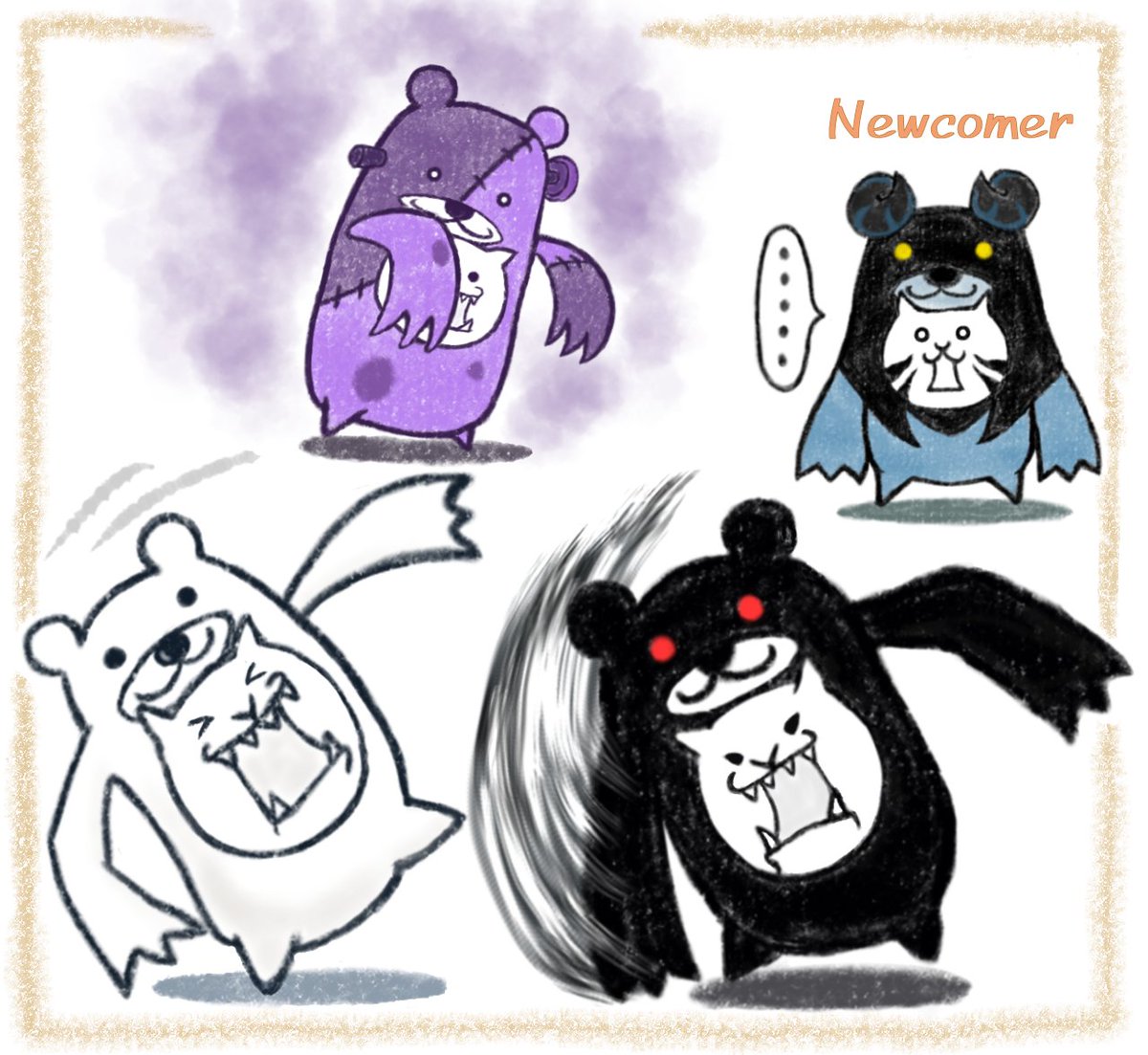 ❀可愛くて強いネコックマシリーズ描きましたʕ•ﻌ•ʔ✨ 皆さんは使ってて