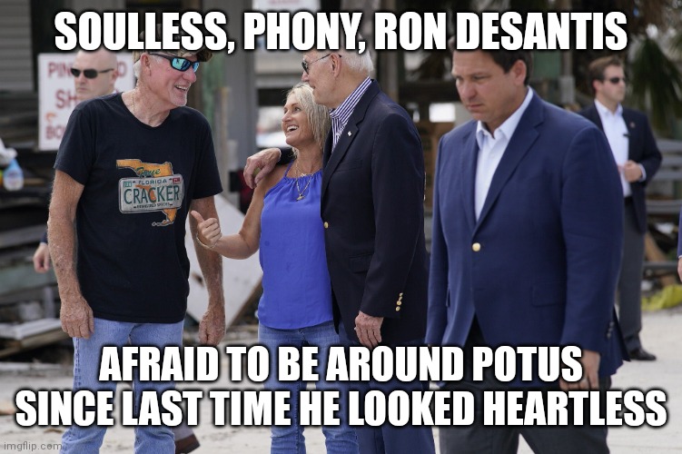 @JeremyRedfernFL @ChickfilA DeSantis spent his day avoiding @POTUS, who quickly came to Florida's aid with money and manpower. #ThankYouJoeBiden