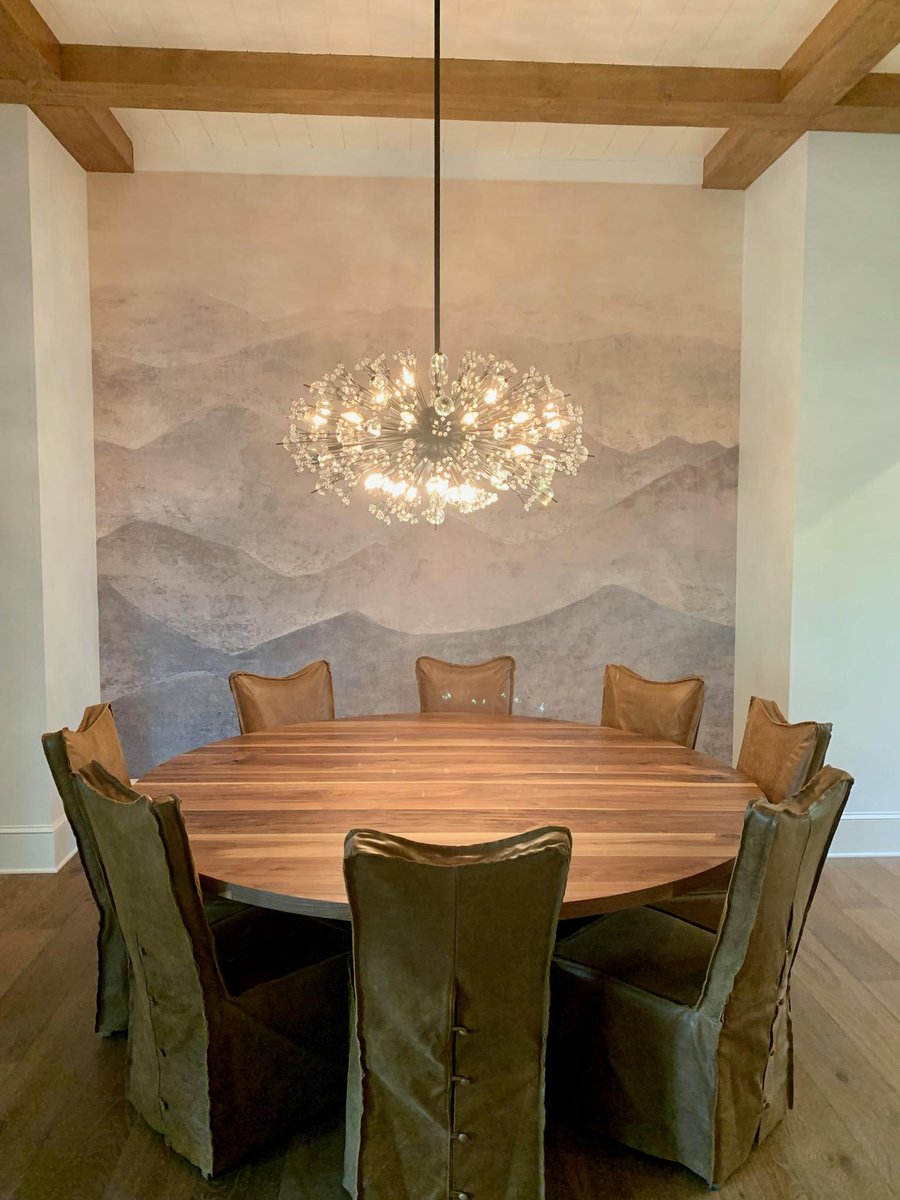 rustictrades's tweet photo. We are excited to see this 84" Round Braylon Asterisk with a Walnut Hardwood Seamless Slab top in Highlands, NC! A Big thank you to designer @toshaholbrook for sharing the pictures! #custommade #customtable #dreamtable #qualityfurntiure #realfurniture #hardwoods https://t.co/skYSl4p3jA