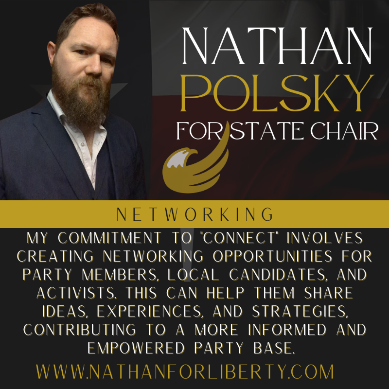 TexasAnCap's tweet photo. I'm committed to connecting Libertarians. Through networking, we empower members, candidates, and activists to share wisdom, experiences, and strategies. Together, we're unstoppable! #LibertyTogether #NetworkingForChange #LPTexas #Connect