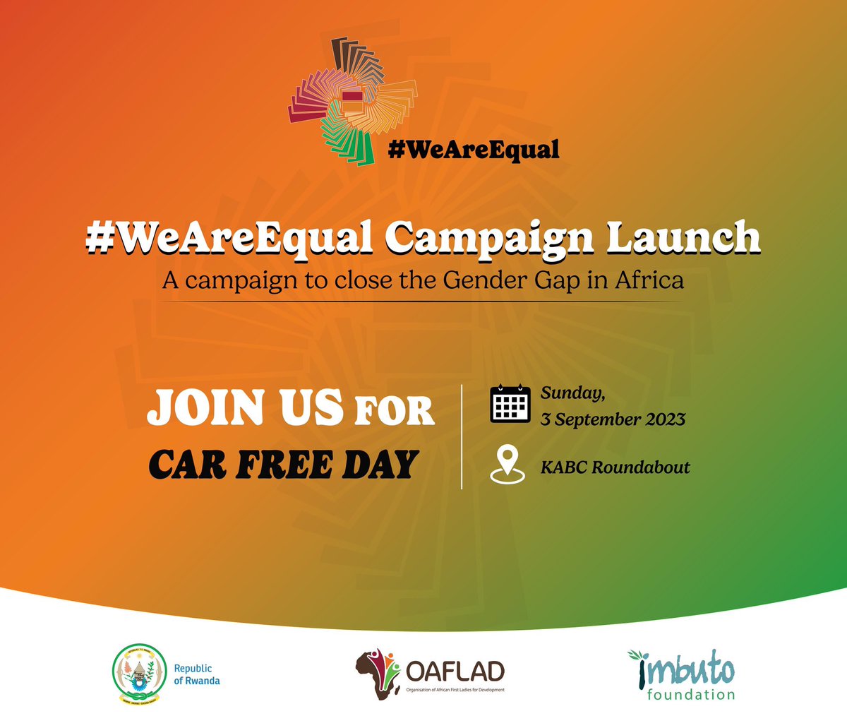 Let’s join our efforts and speak up for equal access to mental health services because #WeAreEqual #MentalHealthMatters #CarFreeDay @Imbuto @RBCRwanda @aoflad @CityofKigali