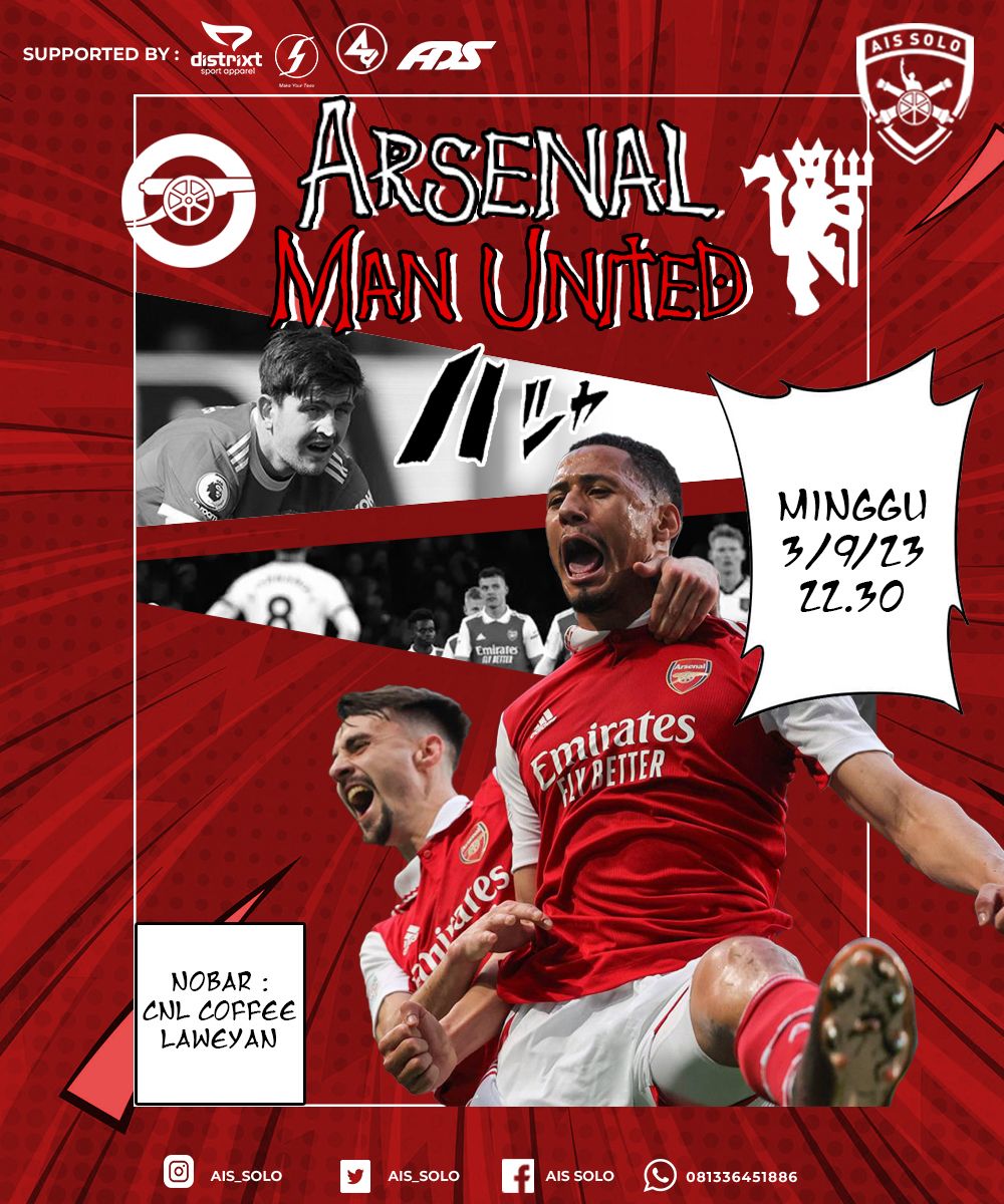 AIS_SOLO's tweet photo. #MatchScreeningAISSolo

Big Match nih lawan MU.
Yuk ramaikan, ajak temen yang fans MU juga boleh 👌
Info lengkap cek pada gambar ya.

Sampai ketemu di venue 🙌

#Arsenal #COYG https://t.co/oFwhooh7Er