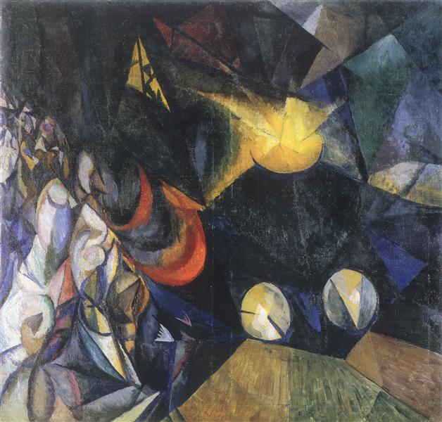 agon_izz's tweet photo. Locomotive, Oleksandr Bogomazov, 1915, oil on canvas https://t.co/2vAMFdRtrp