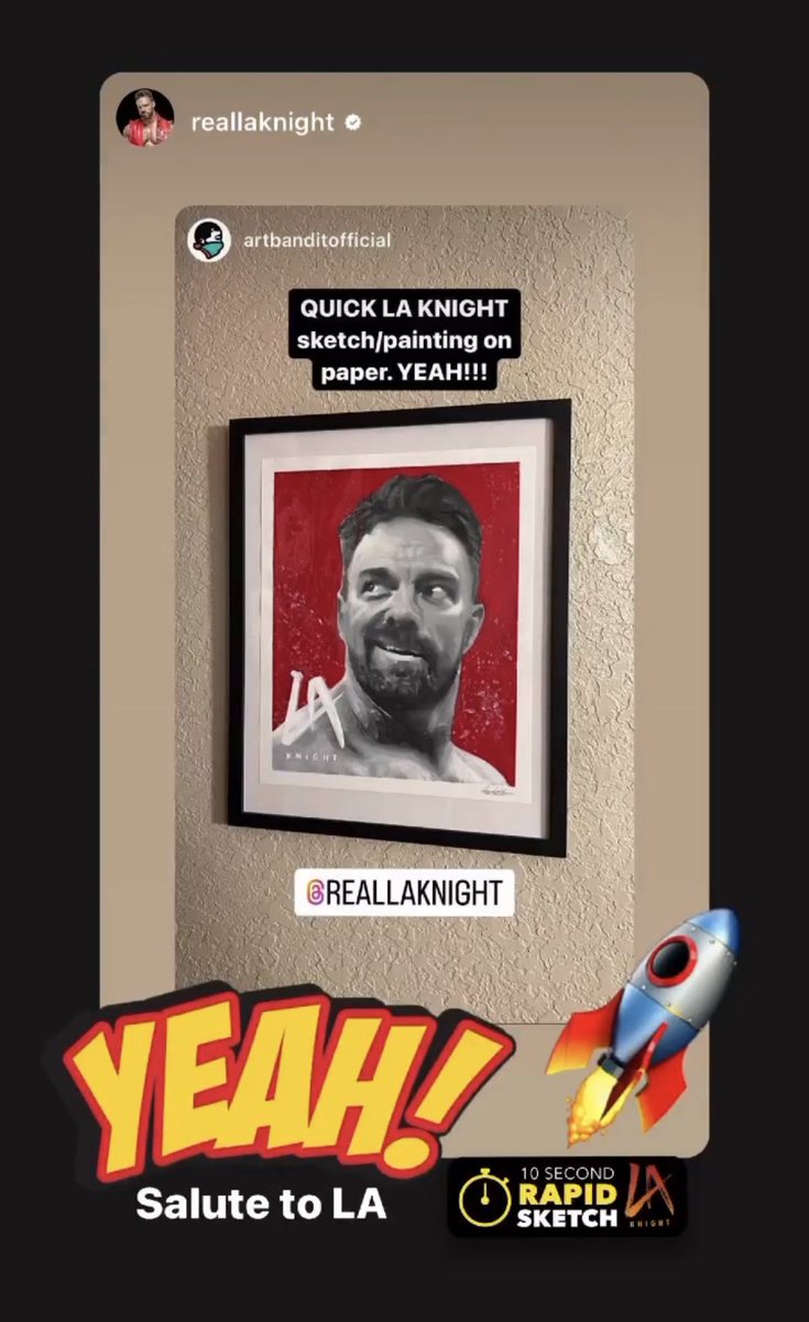 John Hall (@artbanditstudio) on Twitter photo LA Knight reposted my sketch of him. YEAH!!! 🚀🔥 #LAKNIGHT #WWEPayback #ART LA Knight reposted my sketch of him. YEAH!!! 🚀🔥 #LAKNIGHT #WWEPayback #ART