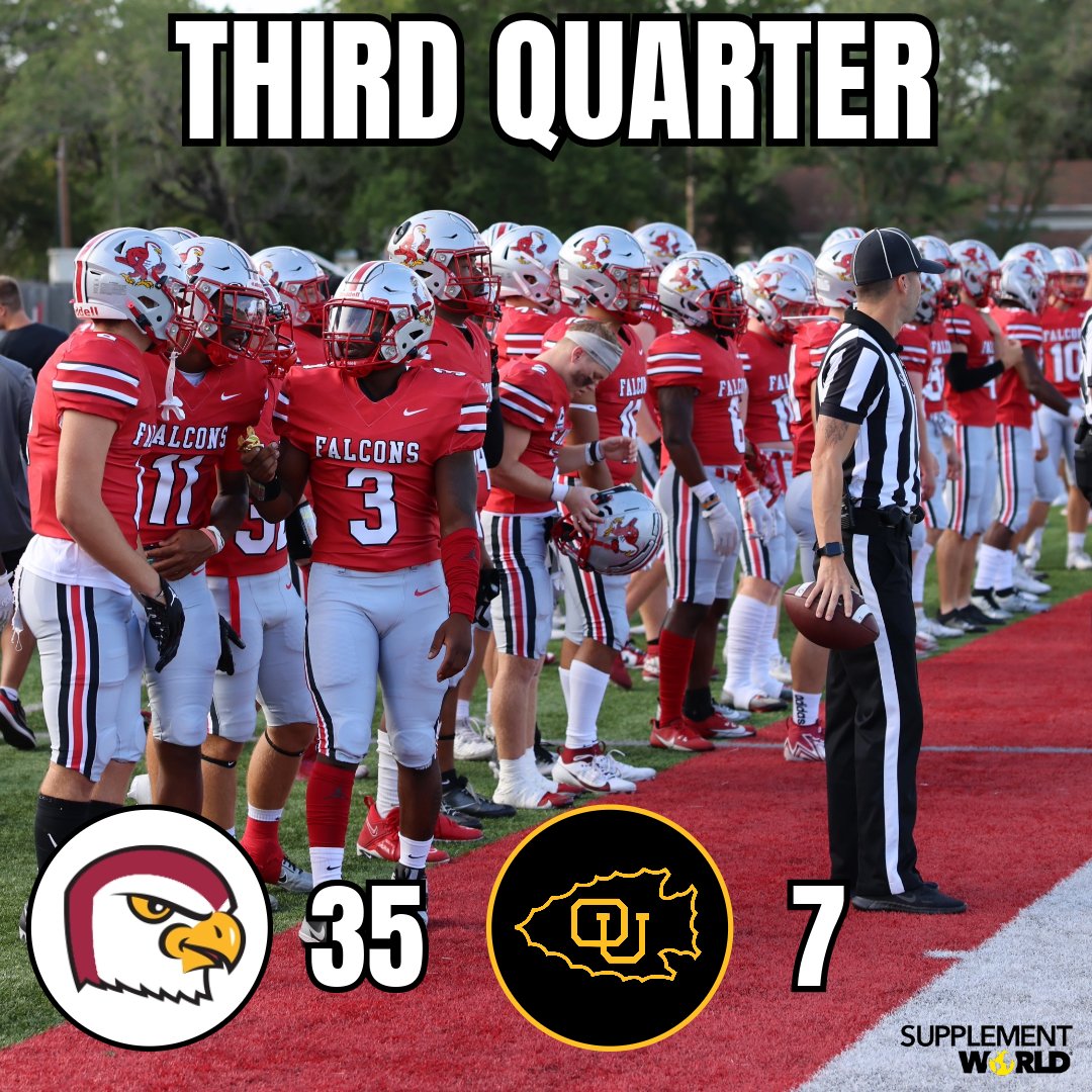 FOOTBALL - 3 yard touchdown run by K'Vonte Baker, and a 2-point conversion rush by Kaden Rigsby increases the Falcon lead 35-7 in Ottawa!
#TalonsUp #KCACscores #withGod #gofalcs