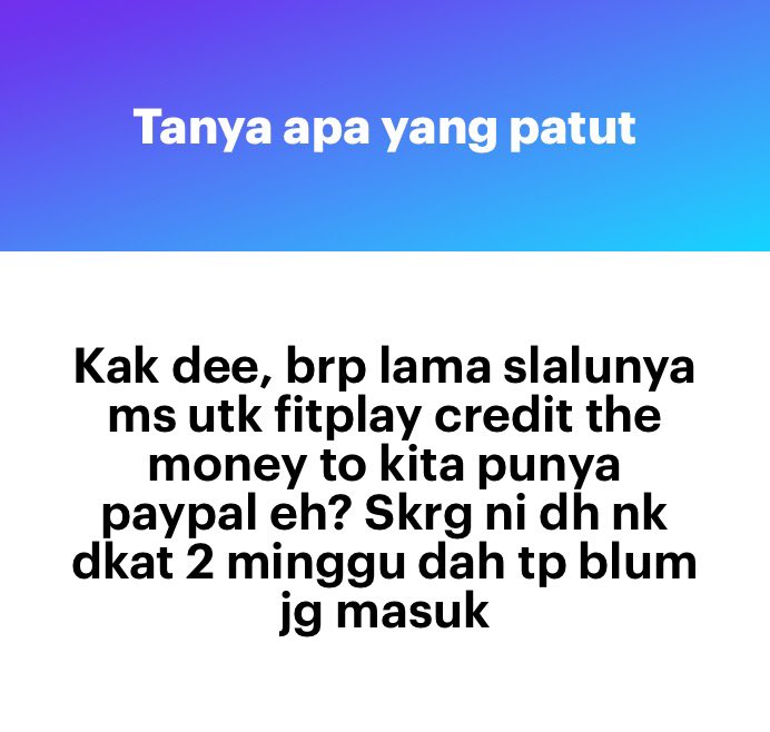 ainiadilah99's tweet photo. Hi, I withdraw terus masuk 1 hari bekerja. You baru buat akaun Paypal ke? Dah check paypal kot2 duit kena hold sebab akaun baru?
Jom guys tambah side income just main game je 🤭🤭
#AskDee https://t.co/MiqcAPkek9 https://t.co/makpdgRZRG