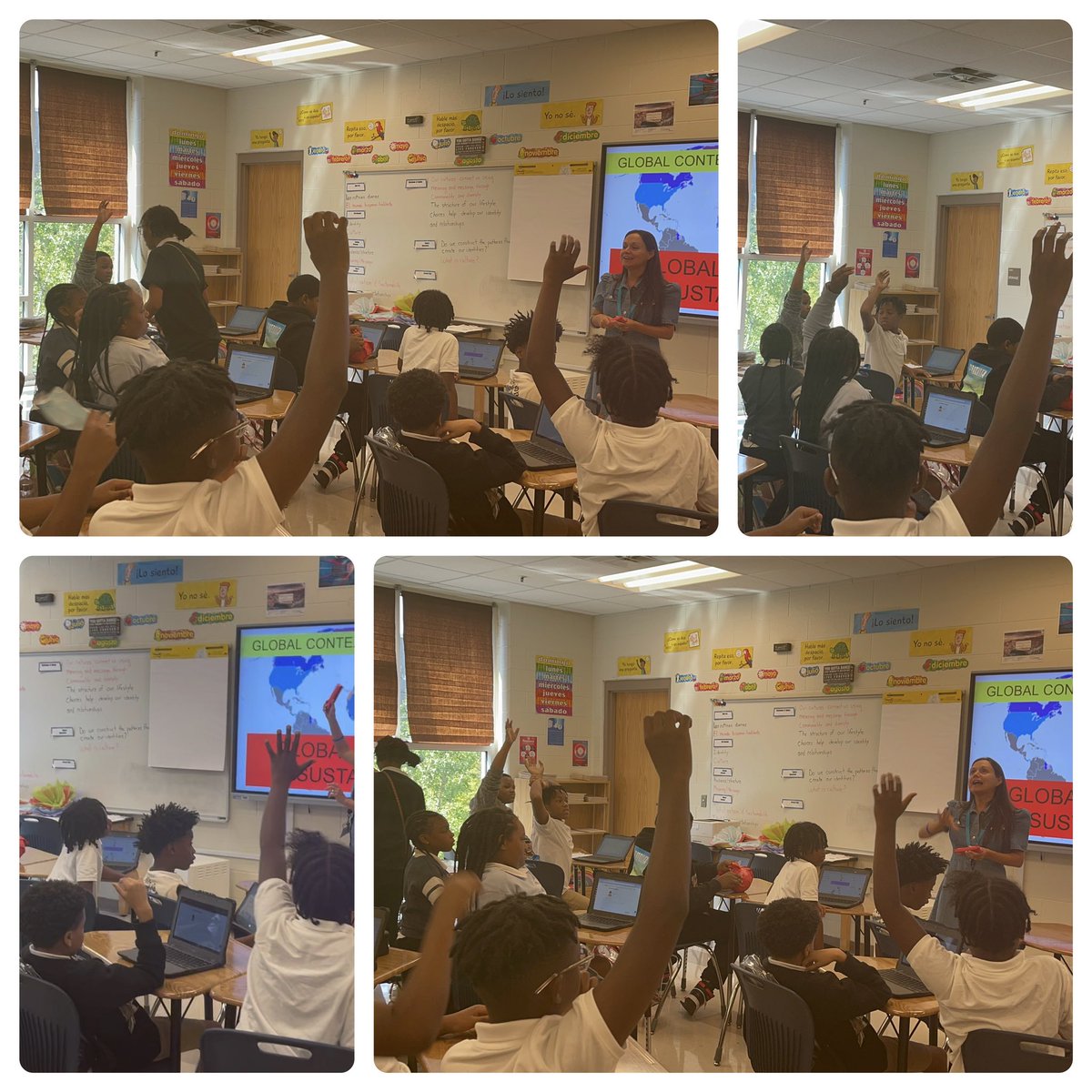 Madame_Nakou's tweet image. #LearnerProfile. Guess 👀what is in the red 🎁 by asking inquiry based questions. Guess right &amp;amp; win the 🏆Senora Arroyo 🇪🇸🇪🇸🇪🇸Language Acquisition scholars @ RJBMS were in their element. Keep being curious &amp;amp; don’t stop investigating Bunche B.O.S.S chargers!