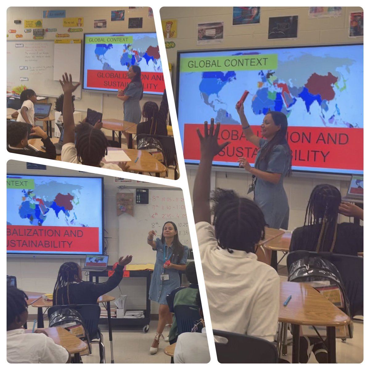 Madame_Nakou's tweet image. #LearnerProfile. Guess 👀what is in the red 🎁 by asking inquiry based questions. Guess right &amp;amp; win the 🏆Senora Arroyo 🇪🇸🇪🇸🇪🇸Language Acquisition scholars @ RJBMS were in their element. Keep being curious &amp;amp; don’t stop investigating Bunche B.O.S.S chargers!