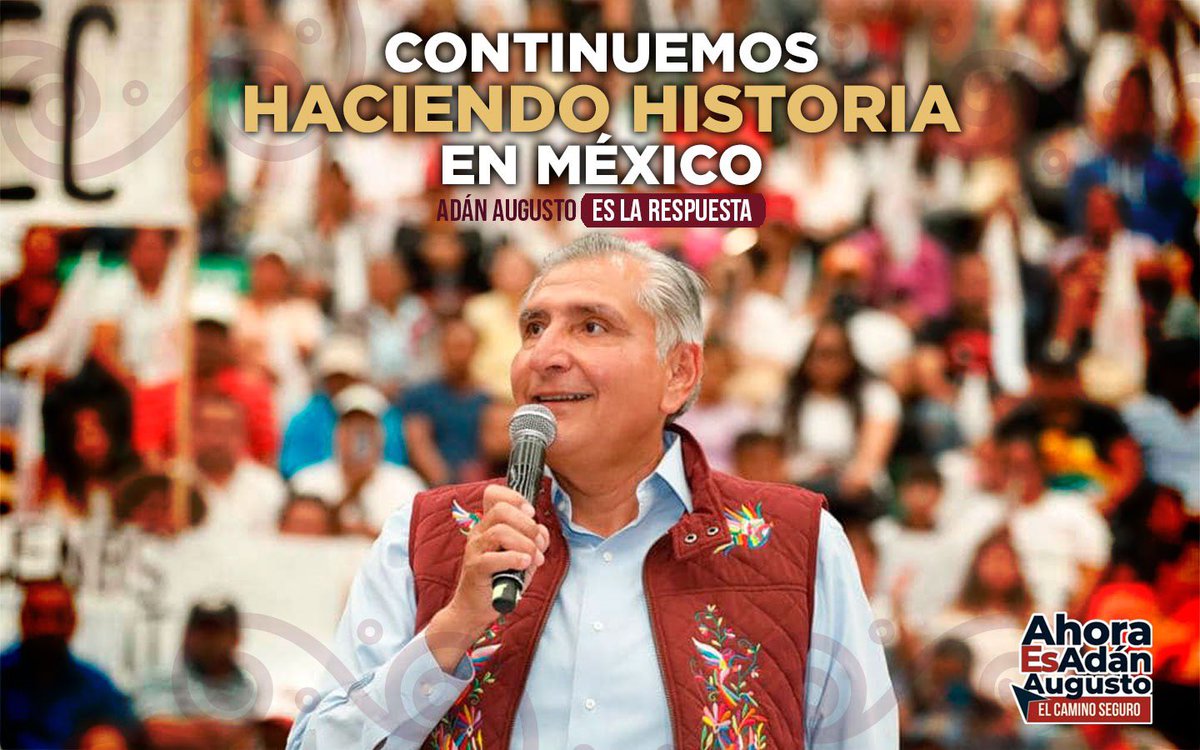 ParaisoCon's tweet photo. #ElCaminoSeguro es @adan_augusto🇲🇽

#SigueAdán en la encuesta🙏🏻 https://t.co/x6zKe3dKD9