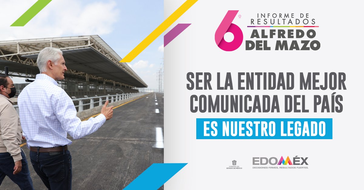#LegadosEdoméx | ¡Somos la entidad mejor conectada del país! Impulsamos la infraestructura carretera y de transporte masivo que une y moviliza a las familias, además de contribuir a la consolidación del #Edoméx como el mayor centro logístico de México.
#6toInformeEdoméx