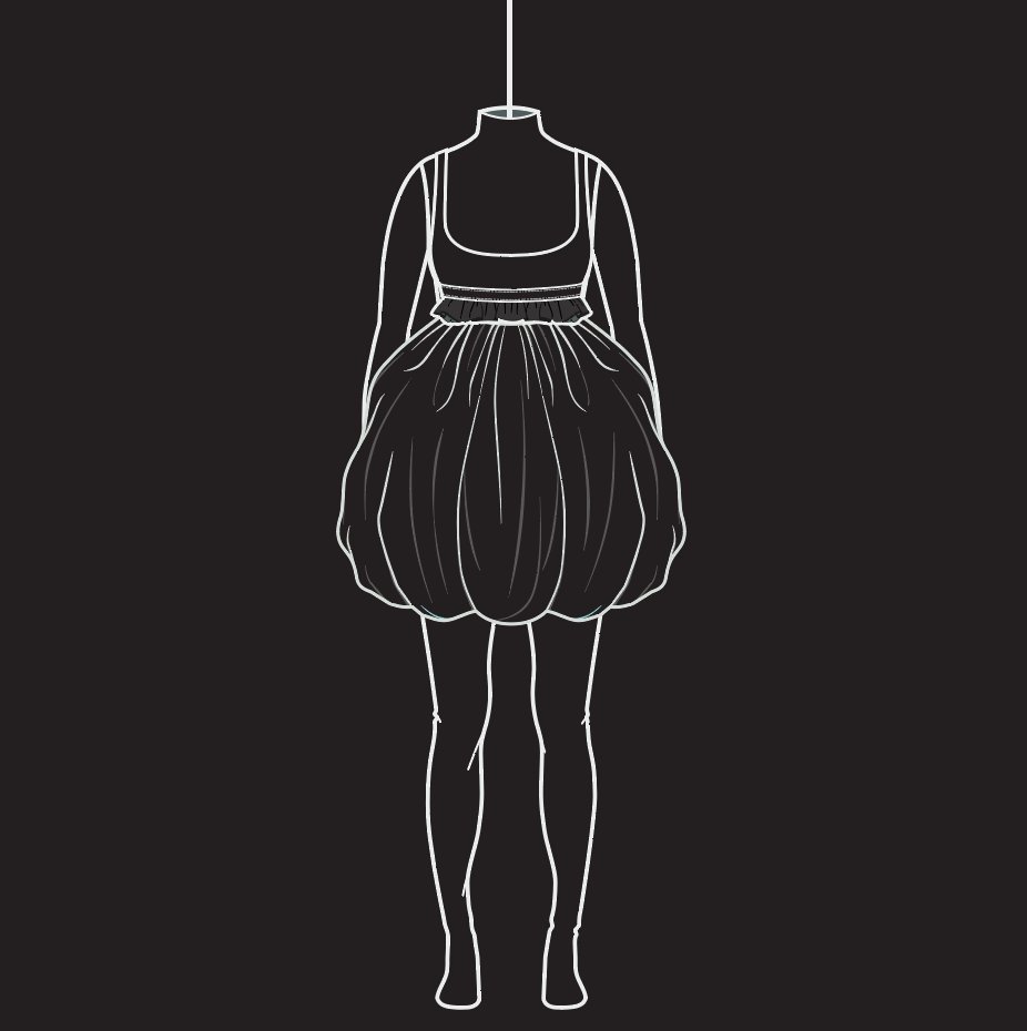 SketchArchive's tweet photo. The #bubbledress is a very specific and well defined style which is created by a  voluminous skirt. The hem of the skirt is folded back on itself to  create a 'Bubble' effect at the hemline. https://t.co/d8ouTY3zus